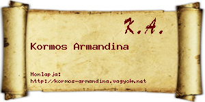 Kormos Armandina névjegykártya